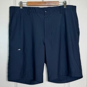 Greg Norman Mens Navy Performance Shorts Zipper Pocket Stretch Waist Size 38